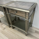 Side Silver Wood-Mirror Table