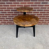 2 level World Market Black-Brown Wood-Metal Table