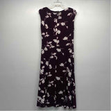 Lauren Ralph Lauren Size 12-L Women's Burgundy-White Pattern Sheath Dress