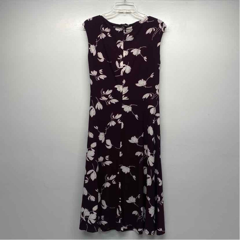 Lauren Ralph Lauren Size 12-L Women's Burgundy-White Pattern Sheath Dress