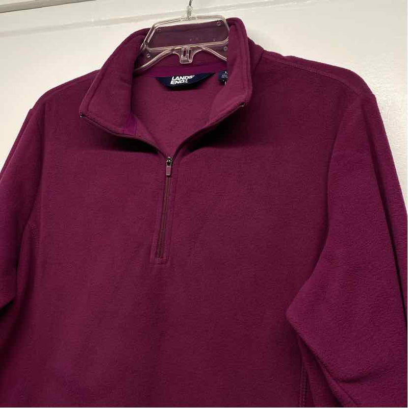 Lands' End Women's Size L Purple Solid Pullover Fleece