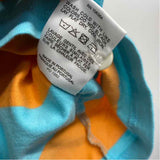 Kule Size L Women's Blue-Orange Stripe Polo Long Sleeve Top