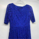 Adrianna Papell Size 4-S Women's Blue Solid Fit And Flare Dress