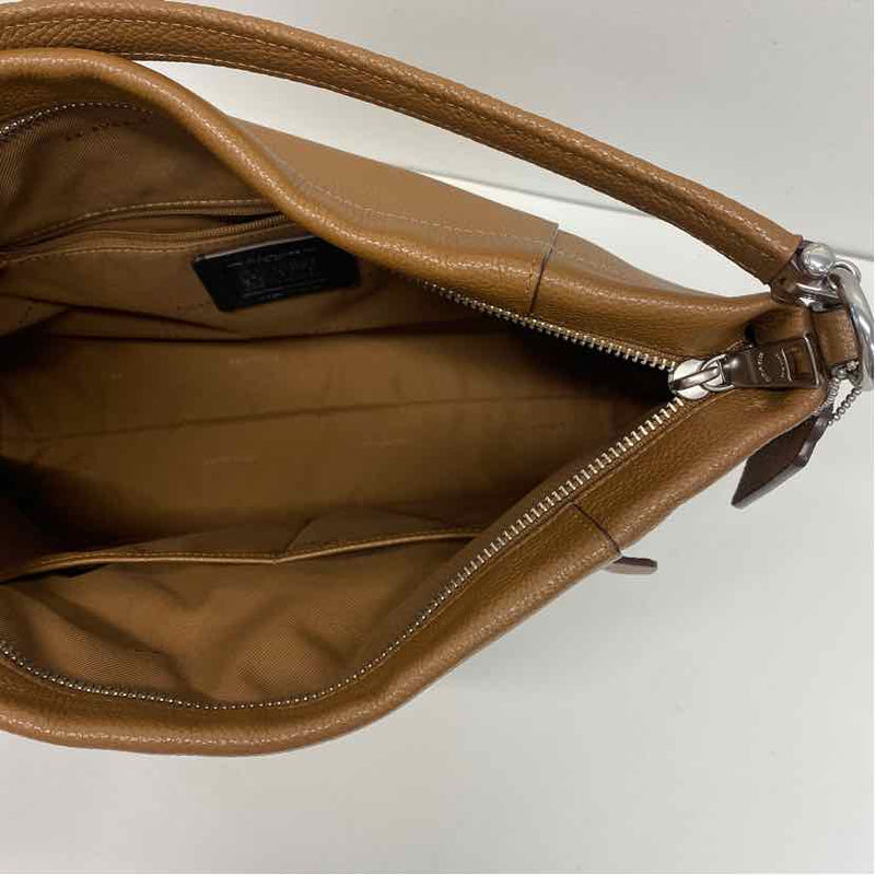 Coach Caramel Leather Pebbled Shoulder Handbag