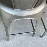 Restoration Hardware Industrial Gray Metal Stool