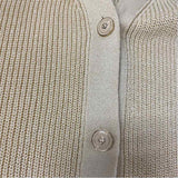 St. John Size M Women's Gold Solid Button Up Sweater
