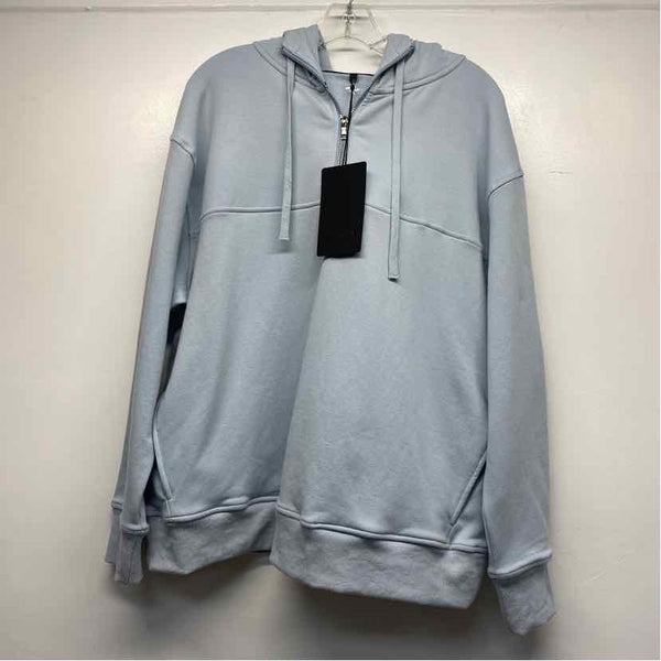 Allwear Size 4-XL Women's Light Blue Solid Zip Up/Hoodie Activewear Top