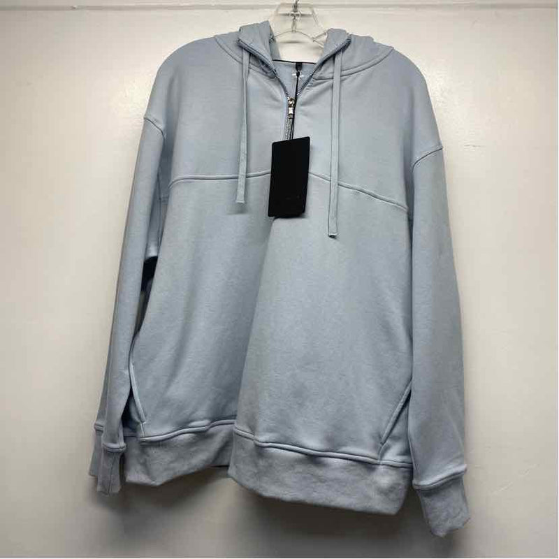 Allwear Size 4-XL Women's Light Blue Solid Zip Up/Hoodie Activewear Top