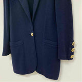 St John Basic Women's Size 8-M Navy Solid Blazer Jacket