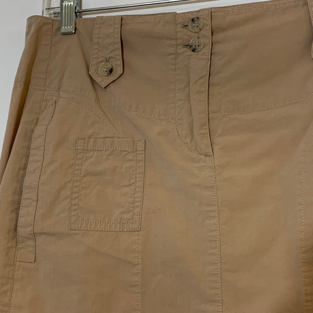 Theory Size 4 Tan Solid Cargo Women's Stretch Skirt