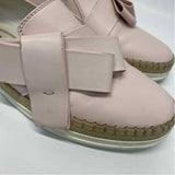 Tods Size 37-6.5 Women's Light Pink Solid Espadrille Shoes