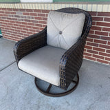 Outdoor Brown Swivel Wicker Chair