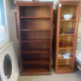 Adjustable Shelves Brown Wood Bookcase