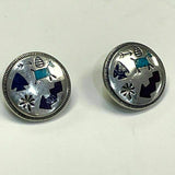 Carolyn Pollack Inlaid Button Earrings