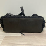 The Sak Black Solid Knit-Leather Handbag