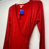 Banana Republic Size M Women's Red Solid Wrap Dress