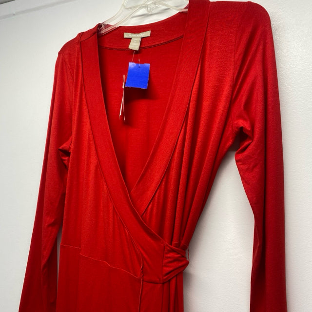 Banana Republic Size M Women's Red Solid Wrap Dress