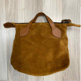 Parker Thatcher Small Charlie Caramel Suede Solid Satchel Handbag