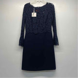 Talbots Size 4-S Women's Navy Solid Sheath Dress
