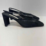 Nina Size 8 Women's Black Shimmer Slingback Shoes