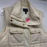 Tribal Women's Size XS Cream Solid Zip Mock Neck Vest