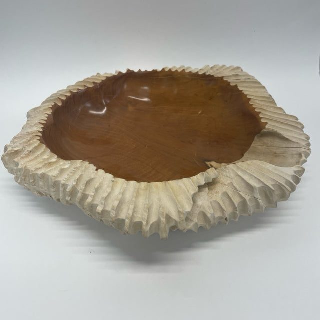 Brown Carved Bowl Centerpiece