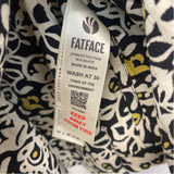 Fat Face Size XS Women's Black-Multi Pattern Fit And Flare Dress