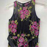 Tahari Arthur Levine Size 4-S Women's Black-Multi Floral A Line Dress