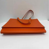 Made in Italy Orange Document Organizer Handbag