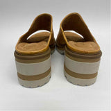 Salvia Size 38-7 Women's Brown Solid Slide Sandals