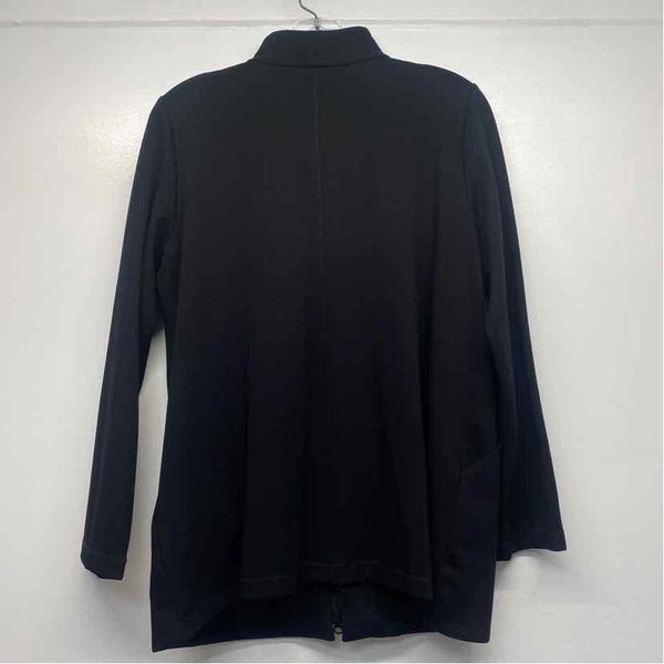 Eileen Fisher Women's Size S Black Solid Zip Mock Neck Jacket