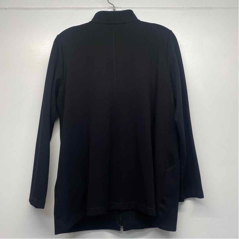 Eileen Fisher Women's Size S Black Solid Zip Mock Neck Jacket