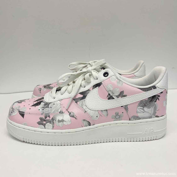 Nike Air Air Force Size 12 Women's Pink-Multi Floral Lace Up Sneakers