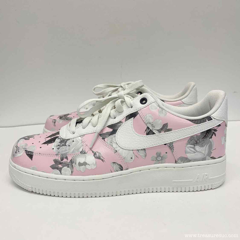 Nike Air Air Force Size 12 Women's Pink-Multi Floral Lace Up Sneakers