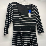 White House Black Market Size 2-XS Women's Black-White Stripe Dress