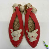 J.Crew Size 8 Women's Red Solid Ankle Tie Wrap Espadrille Flats