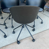 On Wheels Black Plastic Chair