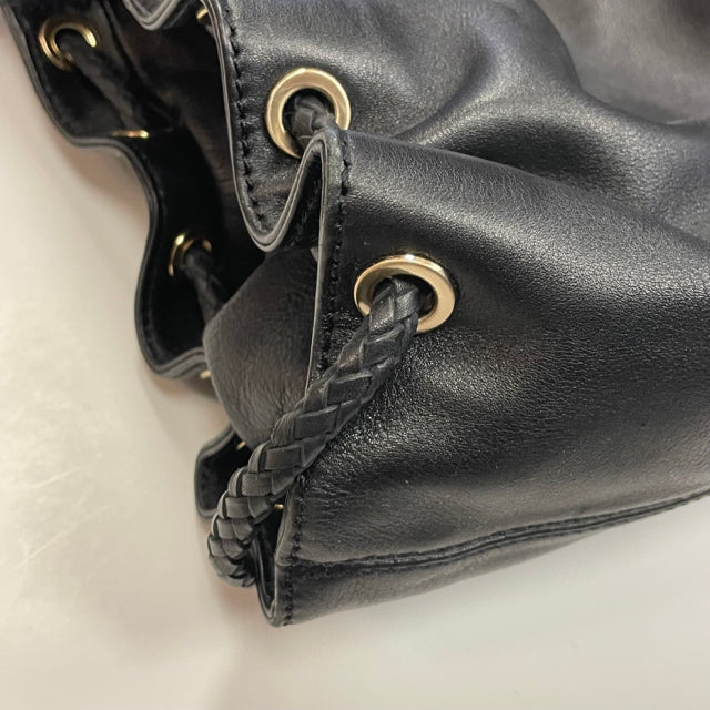 Michael Kors Black Leather Pebbled Hobo Handbag