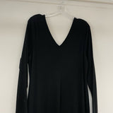 Marine Layer Size L Women's Black Ribbed Maxi-Long Sleeve Dress