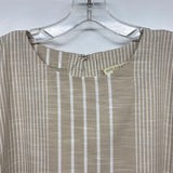 Appleseed's Women's Size XL-18 Tan-White Striped Short Sleeve Dress
