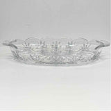 Royal Limited Clear Cut Crystal Divided Dish w Handles