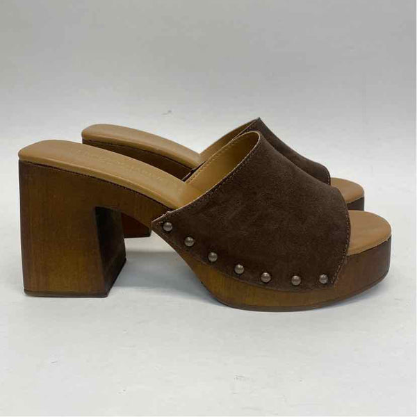 Verderosmarino Size 40-9 Women's Brown Solid Heel Sandals