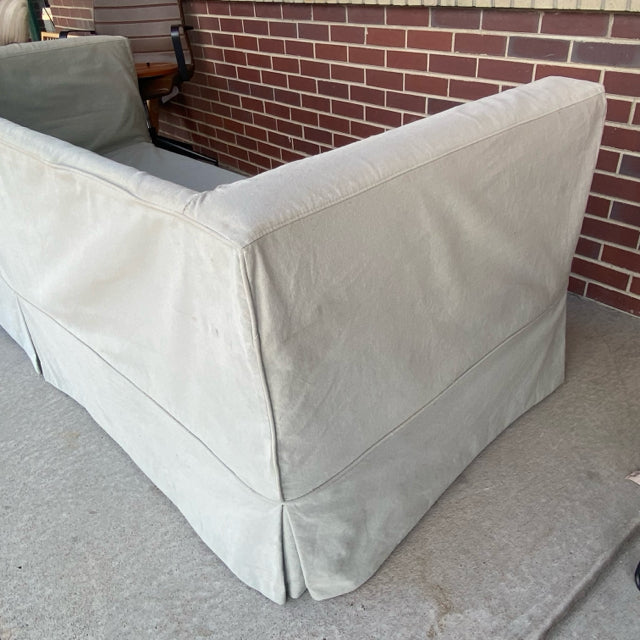 Crate and Barrel  Sofa with Green Slipcovered