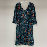 Title Nine Size Xl Women's Blue-Multi Floral Empire Waist Dress