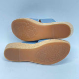 Kork-Ease Size 7 Women's Light Blue Solid Wedge Sandals