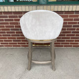 Frontgate Swivel Gray Velvet Bar Height Solid Stool