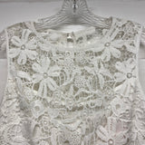 Bisou Bisou Size 6-S Women's White Crochet Sleeveless Dress
