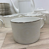Lenox Kate Spade New York Chapel Hill White-Silver Tea Set Service for 11