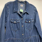 Levis Size Xl Women's Blue Solid Shirt Dress