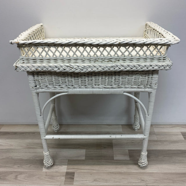 White Wicker Desk